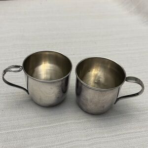 Set of Two Silver Baby Cups